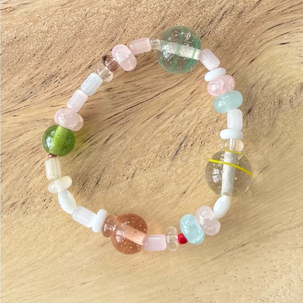 Colorful Glass Beaded Stretch Bracelet